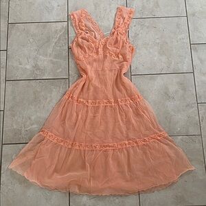 Seamprufe Deadstock Peach Lace Lingerie Dress